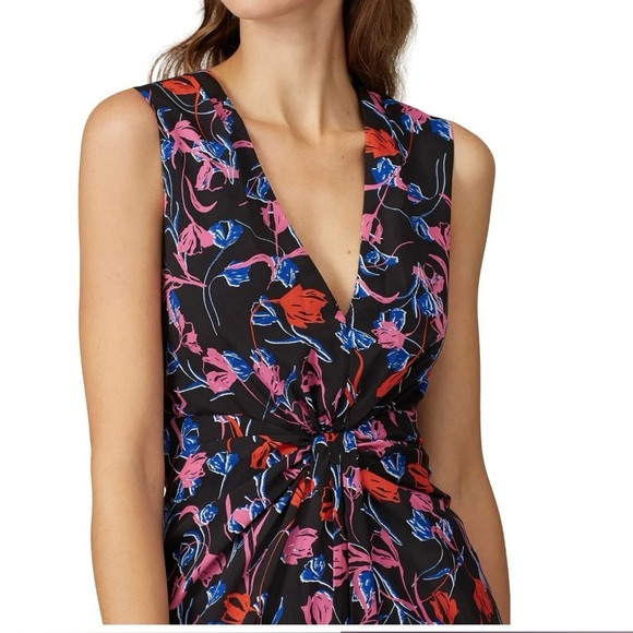 Thakoon Collective Womens 4 Dress Tulip Floral Gown Sleeveless V-Neck Pink Blue - Picture 3 of 12
